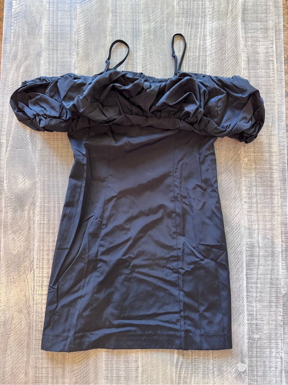 a new day Black Off-Shoulder Puff-Sleeve Mini Dress